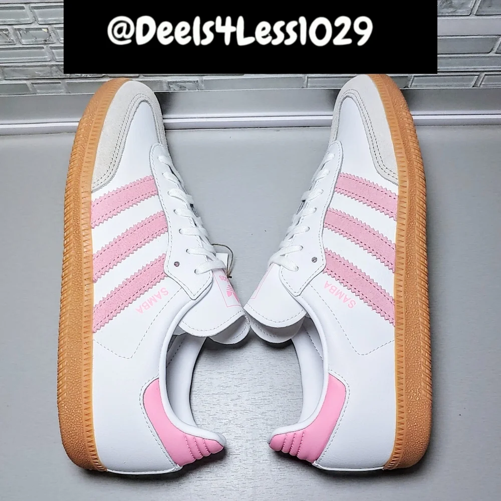 Adidas Samba OG Womens/Kids White Light Pink Gum Brown